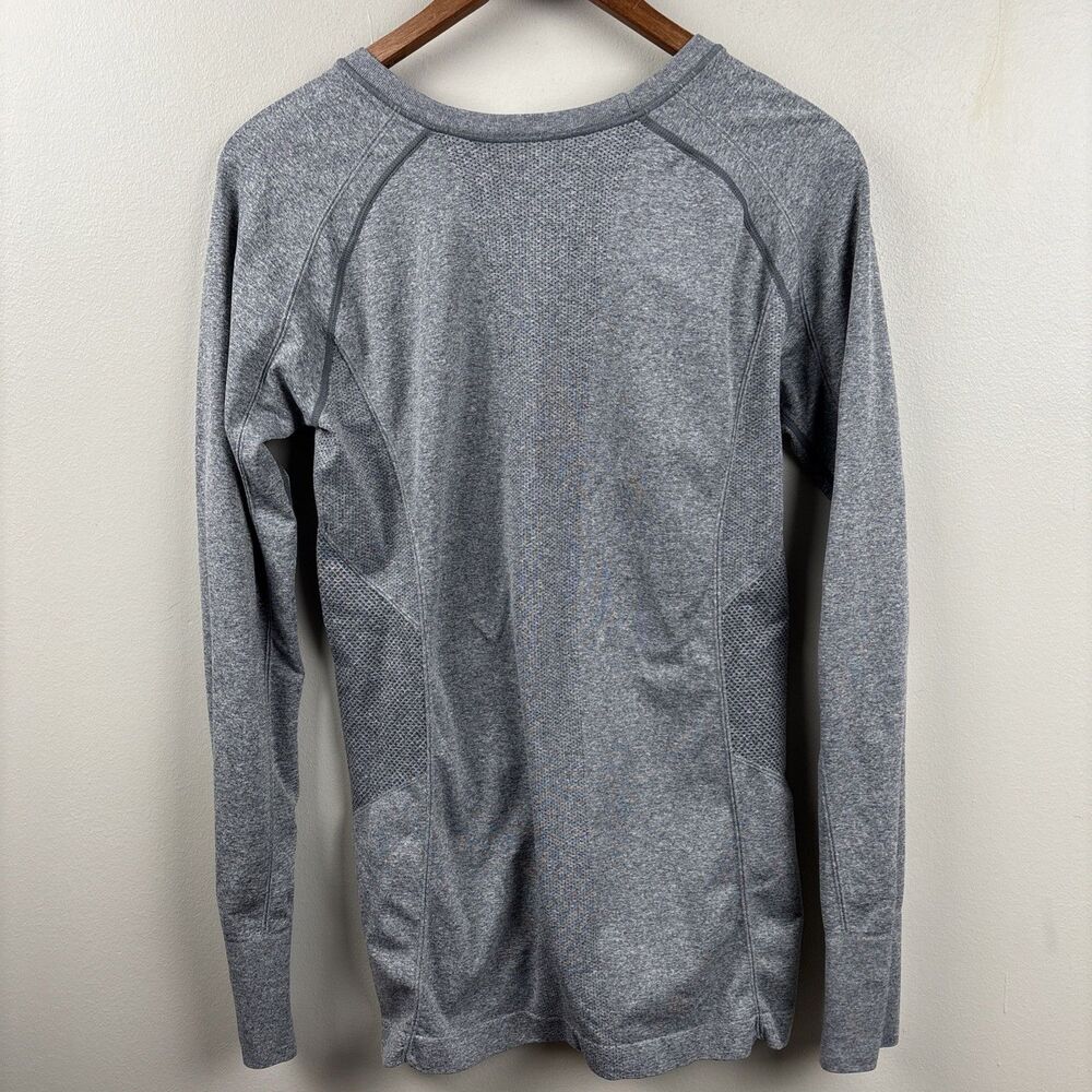 Zella Womens Medium Athletic Pullover Top Space Gray Long Sleeve Thumbholes - Picture 8 of 8